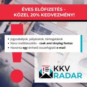 Éves KKVRadar előfizetés - közel 20% kedvezmény!